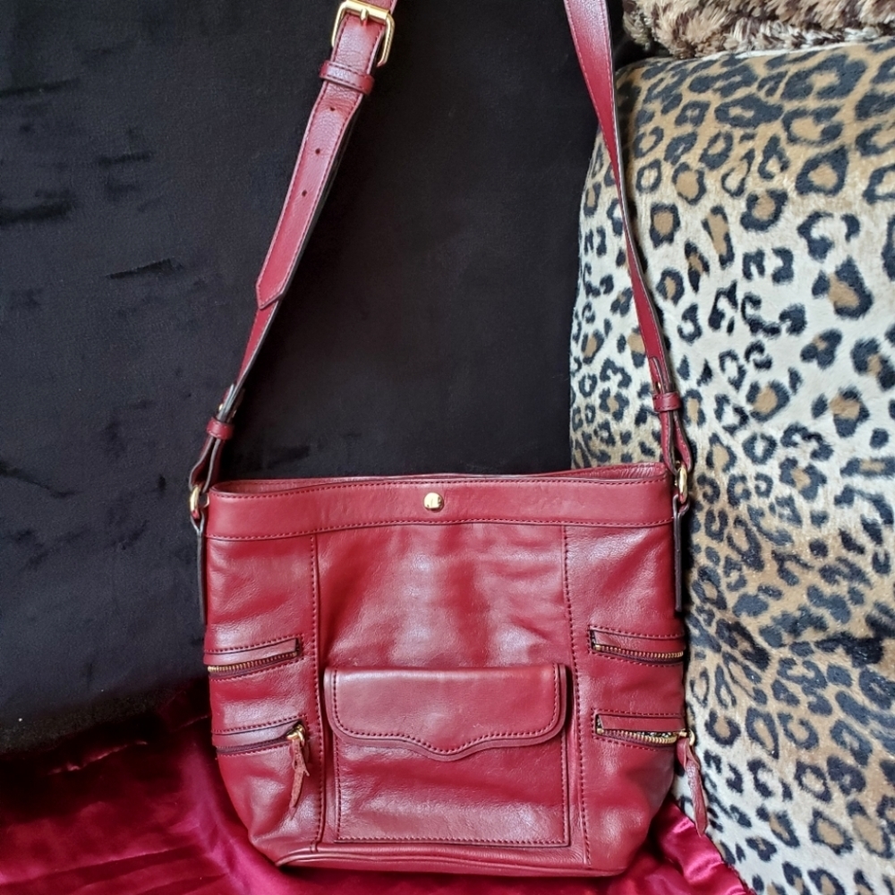 Rebecca minkoff dexter burgundy leather crossbody